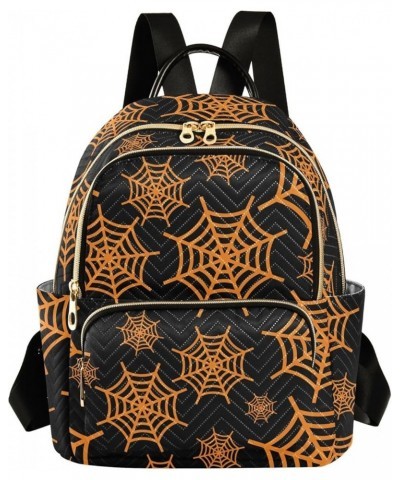 Orange Halloween Cobweb Women Backpack Purse Shoulder Bag Color Medium $13.53 Backpacks