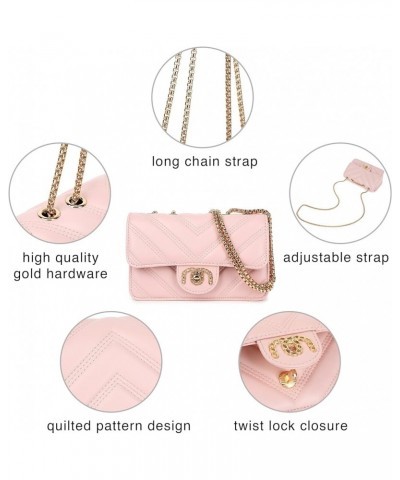 Crossbody Bags for Women, Quilted Shoulder Bag Purse, Gold Chain Crossbody Bag Purses for Women, H2117 Pink C $20.25 Shoulder...