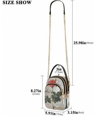 Rose Flower Statue of Liberty Small Chain Crossbody Travel Bag Handbag Cell Phone Purse for Women $9.02 Crossbody Bags