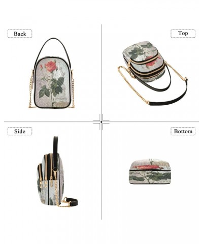 Rose Flower Statue of Liberty Small Chain Crossbody Travel Bag Handbag Cell Phone Purse for Women $9.02 Crossbody Bags