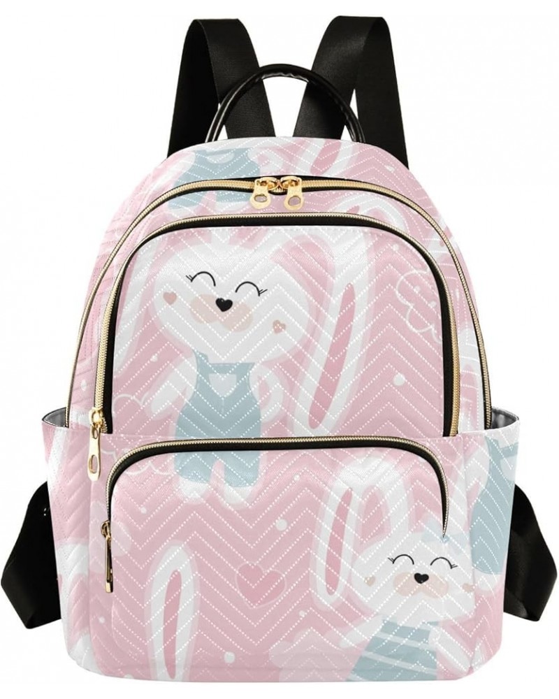 Cute Rabbits Women's Backpack Purse Fashion Travel Anti Theft Backpack Casual Daypack for Work College,M Medium $16.45 Backpacks