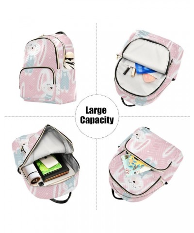 Cute Rabbits Women's Backpack Purse Fashion Travel Anti Theft Backpack Casual Daypack for Work College,M Medium $16.45 Backpacks