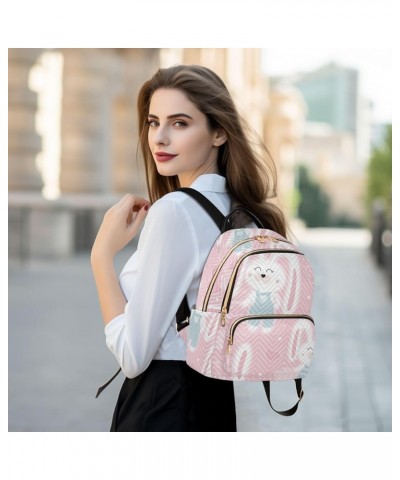 Cute Rabbits Women's Backpack Purse Fashion Travel Anti Theft Backpack Casual Daypack for Work College,M Medium $16.45 Backpacks