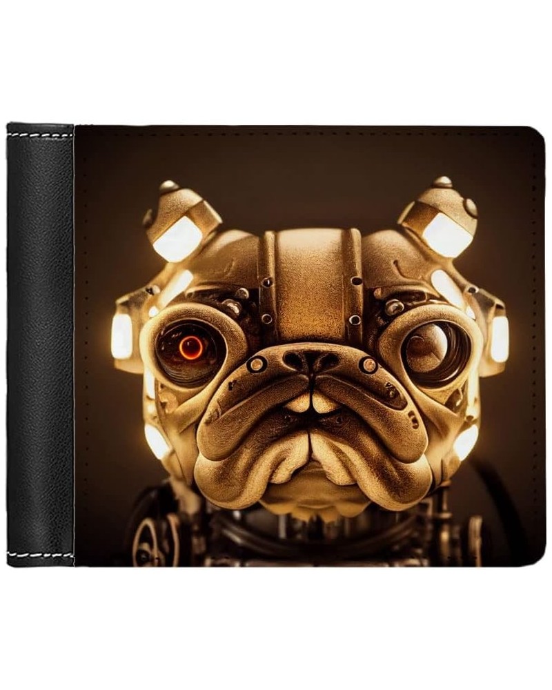 Dog Head Men's Wallet - Graphic Art Wallet - Dog Art Wallet (Black) Black $13.50 Wallets