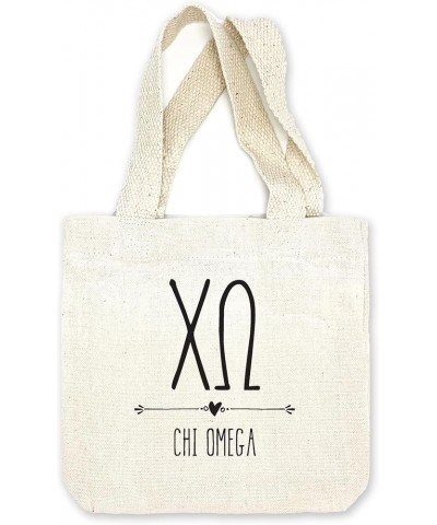 Stylized Mini Tote Bag with Greek Letters and Sorority Name- Gift Tote Bags for Sorority- Mini Goodie Bag Chi Omega $7.83 Totes