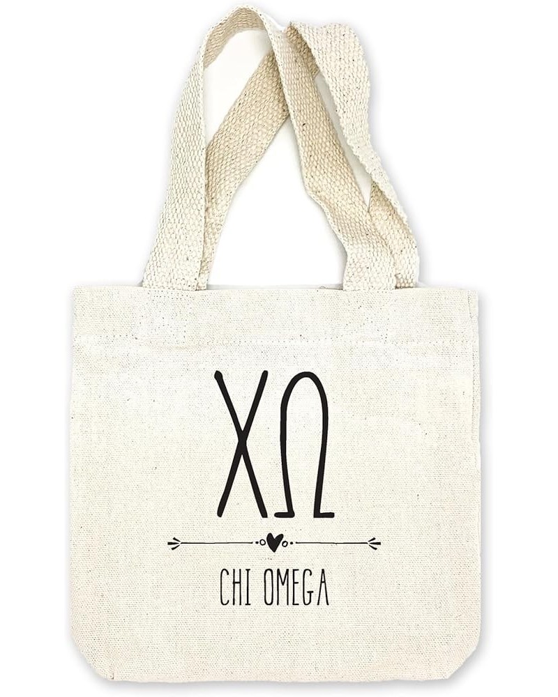 Stylized Mini Tote Bag with Greek Letters and Sorority Name- Gift Tote Bags for Sorority- Mini Goodie Bag Chi Omega $7.83 Totes