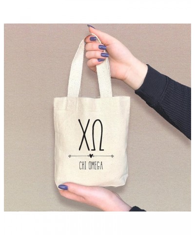 Stylized Mini Tote Bag with Greek Letters and Sorority Name- Gift Tote Bags for Sorority- Mini Goodie Bag Chi Omega $7.83 Totes