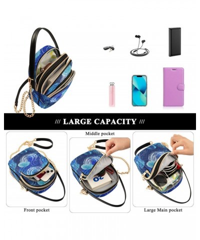 Marine Cell Phone Purse Underwater Jellyfish Crossbody Handbag Durable Shoulder Bag Sturdy Travel Pouch Compact Chic Bag for ...