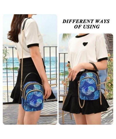 Marine Cell Phone Purse Underwater Jellyfish Crossbody Handbag Durable Shoulder Bag Sturdy Travel Pouch Compact Chic Bag for ...