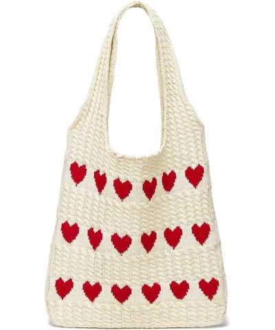 Crochet Beach Bag Tote: Small Knit Bag Summer Shoulder Bag for Vacation Apricot-syle 4 $11.99 Totes