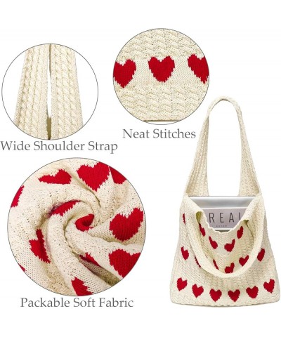 Crochet Beach Bag Tote: Small Knit Bag Summer Shoulder Bag for Vacation Apricot-syle 4 $11.99 Totes