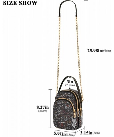 Chain Crossbody Bags for Women Math Linear Mathematics Education Quilted Shoulder Crossbody Handbags Travel Cross Body Cell P...