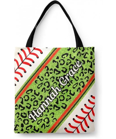 Custom Name Baseball Reusable Christmas Tote Bags, Bags for New Year's Shopping, Christmas Surprise, Xmas Party Multi 2nd $12...