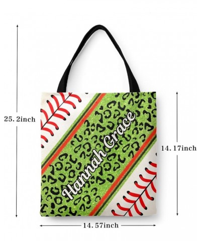 Custom Name Baseball Reusable Christmas Tote Bags, Bags for New Year's Shopping, Christmas Surprise, Xmas Party Multi 2nd $12...