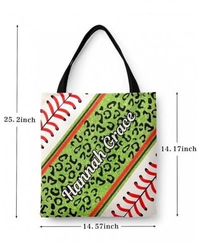 Custom Name Baseball Reusable Christmas Tote Bags, Bags for New Year's Shopping, Christmas Surprise, Xmas Party Multi 2nd $12...