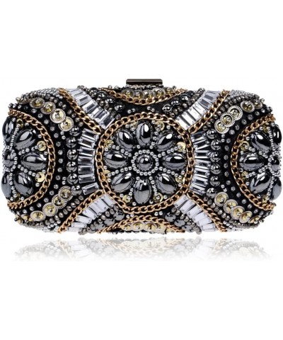 Vintage Embroidery Beaded Clutch Diamonds Evening Bags Rhinestones Chain Shoulder Handbags Pearl Handmade Purse /963 $80.42 E...