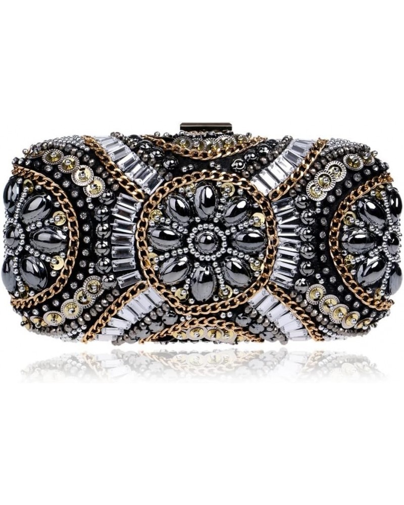 Vintage Embroidery Beaded Clutch Diamonds Evening Bags Rhinestones Chain Shoulder Handbags Pearl Handmade Purse /963 $80.42 E...