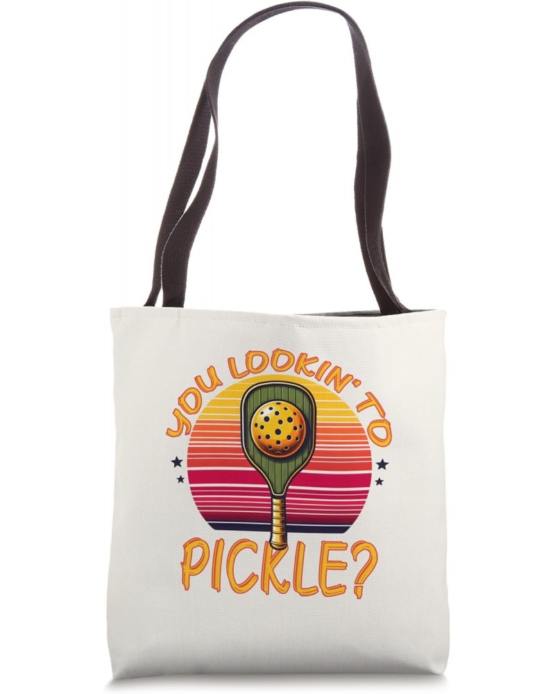 You Lookin' To Pickle? Pickleball lovers Retro Vintage Tote Bag $11.28 Totes