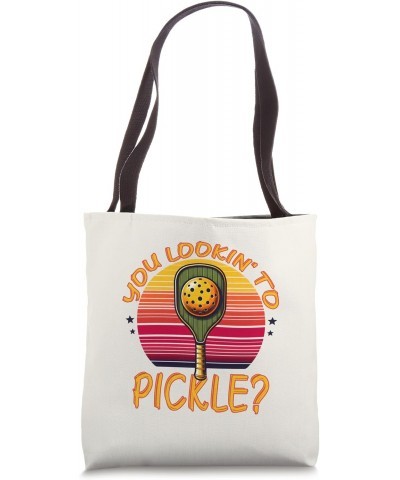 You Lookin' To Pickle? Pickleball lovers Retro Vintage Tote Bag $11.28 Totes