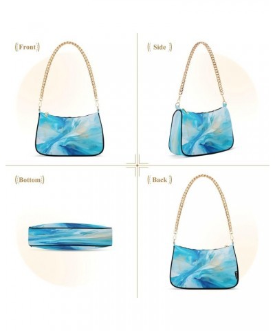 Shoulder Bags for Women Colorful Marble Texture Hobo Tote Handbag Small Clutch Purse with Zipper Closure Multi26 $18.28 Shoul...