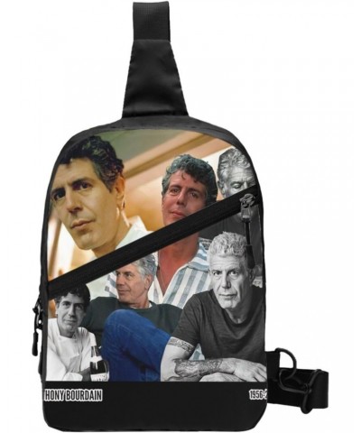 Anthony Chef Writer Bourdain Crossbody Bag Handbag Chest Bag Sling Backpack Adjustable Shoulder Bag Hiking Daypack Modern Out...