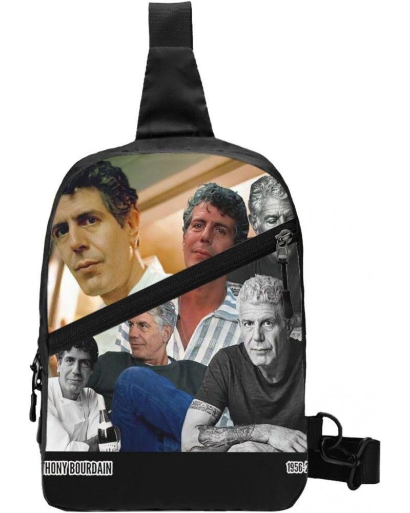 Anthony Chef Writer Bourdain Crossbody Bag Handbag Chest Bag Sling Backpack Adjustable Shoulder Bag Hiking Daypack Modern Out...