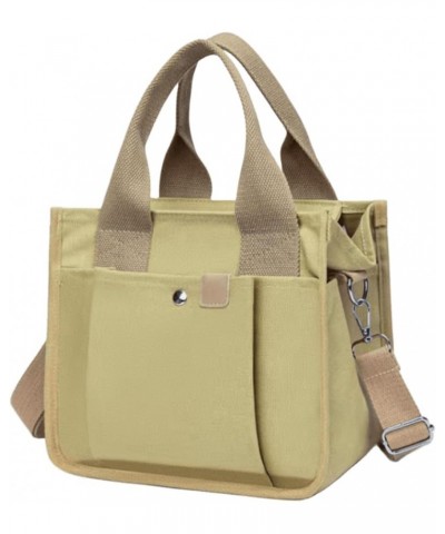 Women's multi compartment canvas tote bag Canvas Crossbody Shoulder Bag with Zipper Satchel Hobo Messenger Bag Khaki $15.65 T...