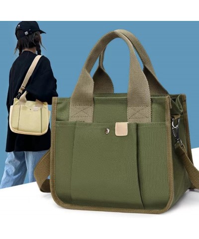 Women's multi compartment canvas tote bag Canvas Crossbody Shoulder Bag with Zipper Satchel Hobo Messenger Bag Khaki $15.65 T...