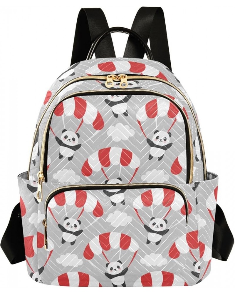 Cute Panda Paragliding Mini Backpack Purse for Women, Travel Backpack Fashion Backpack Lightweight Shoulder Bag Small Casual ...