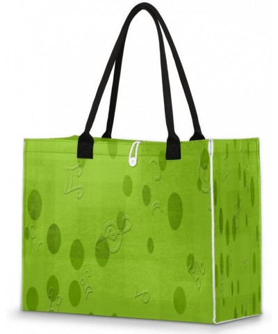 Music Notes Large Tote Bag Grass Green Shoulder Bag For Women Teachers Nurses Work Shopping Travel Handbag Purse $10.21 Totes