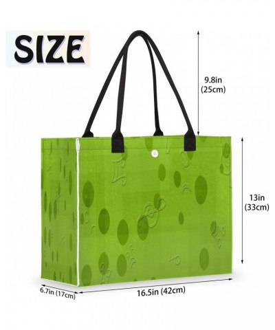 Music Notes Large Tote Bag Grass Green Shoulder Bag For Women Teachers Nurses Work Shopping Travel Handbag Purse $10.21 Totes