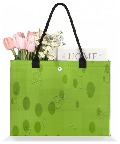 Music Notes Large Tote Bag Grass Green Shoulder Bag For Women Teachers Nurses Work Shopping Travel Handbag Purse $10.21 Totes