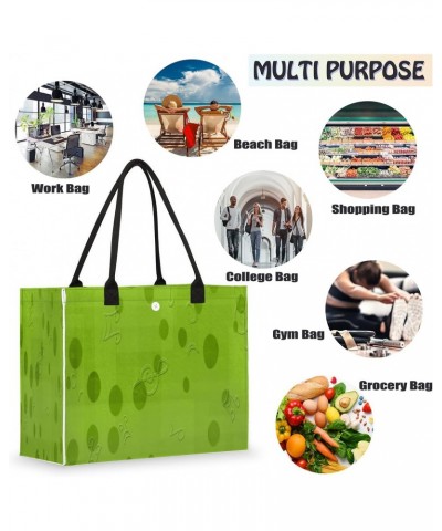 Music Notes Large Tote Bag Grass Green Shoulder Bag For Women Teachers Nurses Work Shopping Travel Handbag Purse $10.21 Totes