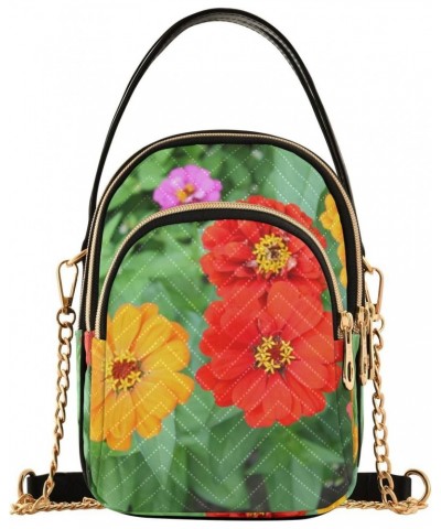 Flowers Crossbody Bags for Women Cross Body Bags Side Bag with Chain Strap for Everyday Use $15.59 Crossbody Bags