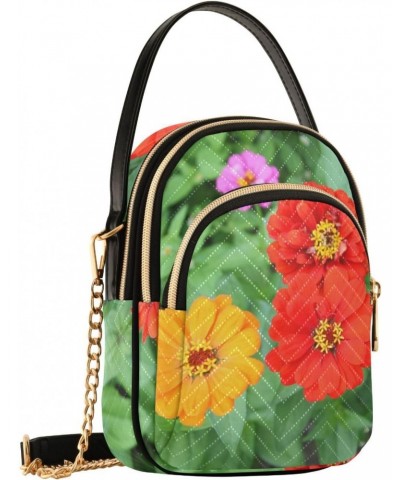 Flowers Crossbody Bags for Women Cross Body Bags Side Bag with Chain Strap for Everyday Use $15.59 Crossbody Bags