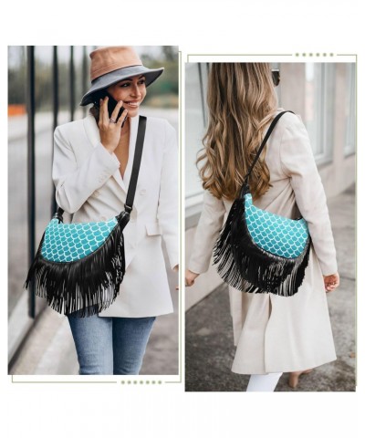 Cross Body Purses for Women Trendy Adjustable Shoulder Strap Ladies Crossbody Bags Shoulder Bags for Women Trendy Mermaid Sca...