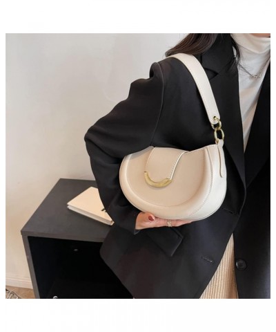 Women Fashion Crossbody Bags Leather Purse and Handbag Everyday Casual Shoulder Bag Tote Small Crescent Bag White $14.52 Cros...