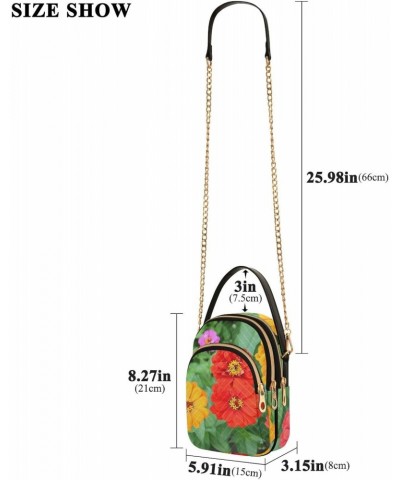 Flowers Crossbody Bags for Women Cross Body Bags Side Bag with Chain Strap for Everyday Use $15.59 Crossbody Bags