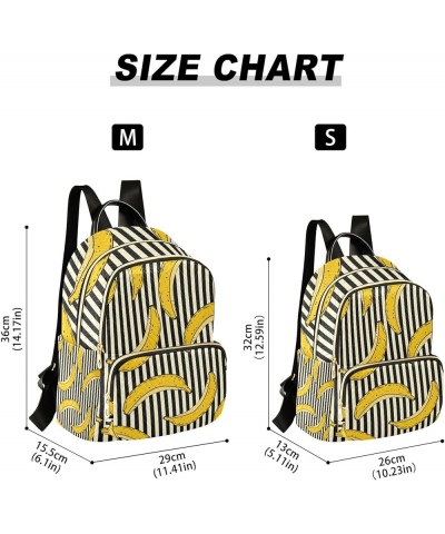 Banana Stripes Backpack for Women Shoulder Bag Lightweight Mini Backpack Casual Daypack Back Pack for Travel Work Mini(10.23'...