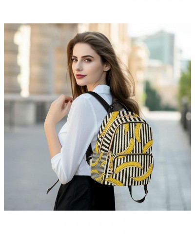 Banana Stripes Backpack for Women Shoulder Bag Lightweight Mini Backpack Casual Daypack Back Pack for Travel Work Mini(10.23'...