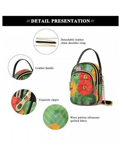 Flowers Crossbody Bags for Women Cross Body Bags Side Bag with Chain Strap for Everyday Use $15.59 Crossbody Bags