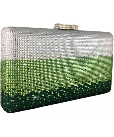 Black Crystal Evening Bags for Women Formal Party Box Clutch Wedding Rhinestone Handbags Bridal Purse Gradient Green $37.06 E...