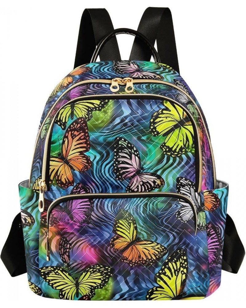 Butterfly Tie Dye Backpack for Women Fashion Shoulder Bags Small Casual Daypack Travel Bag S 202a2118 S(10.23"x5.11"x12.59") ...