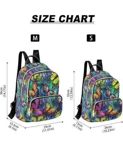 Butterfly Tie Dye Backpack for Women Fashion Shoulder Bags Small Casual Daypack Travel Bag S 202a2118 S(10.23"x5.11"x12.59") ...