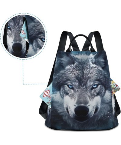 Wolf Face on Galaxy Women's Backpack Purse Anti Theft Casual Fashion Bag with Pompom Wolf Face on Galaxy $24.29 Backpacks