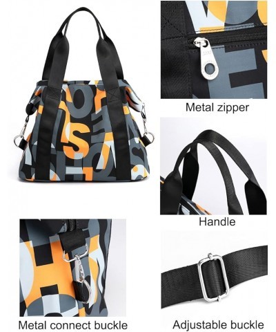 Large Capacity Women Shoulder Bag Letter Patterns Crossbody Bag Yellow $13.24 Shoulder Bags