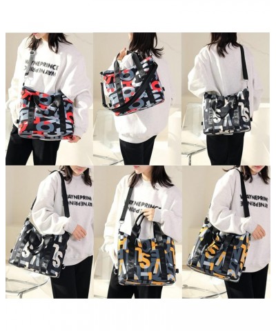 Large Capacity Women Shoulder Bag Letter Patterns Crossbody Bag Yellow $13.24 Shoulder Bags