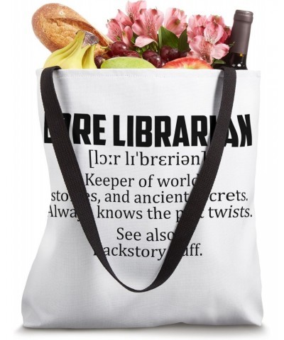 Lore Librarian - keeper of worlds, stories, and ancient Tote Bag $12.01 Totes