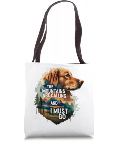 Golden Retriever Mountain Quote - Cozy Dog Lover Design Tote Bag $9.20 Totes