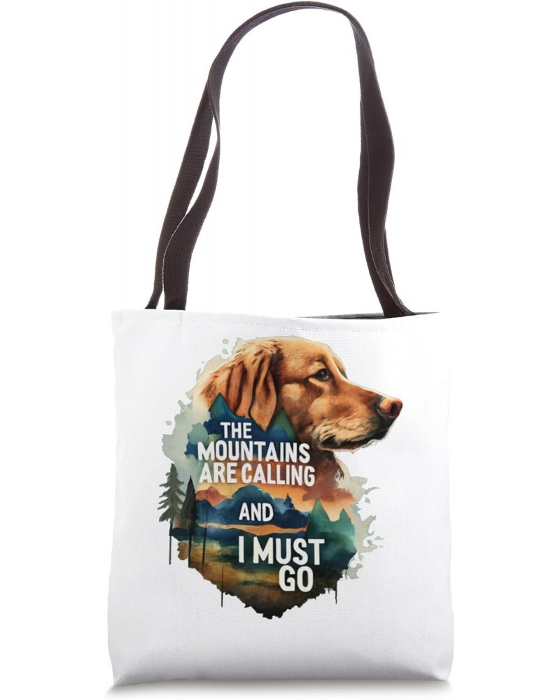 Golden Retriever Mountain Quote - Cozy Dog Lover Design Tote Bag $9.20 Totes